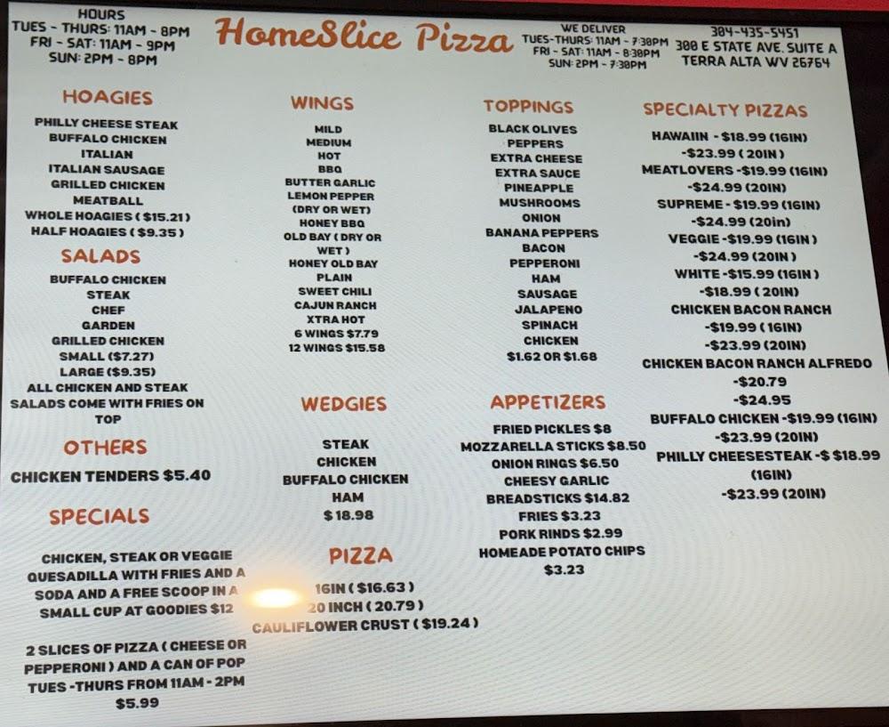 Home Slice Pizza, Terra Alta, WV Philly Cheese Steak